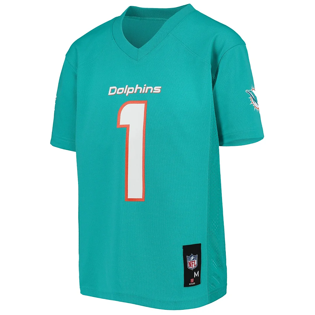 Zennovawear Tua Tagovailoa Miami Dolphins Youth Replica Jersey - Aqua