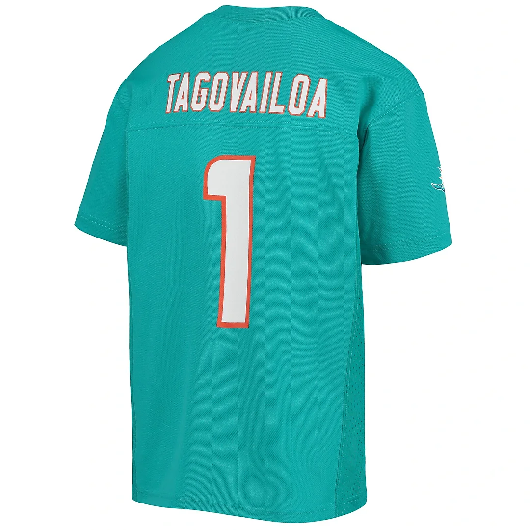 Zennovawear Tua Tagovailoa Miami Dolphins Youth Replica Jersey - Aqua