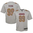 Zennovawear Youth Washington Commanders Chase Young Gray Atmosphere Fashion Game Jersey