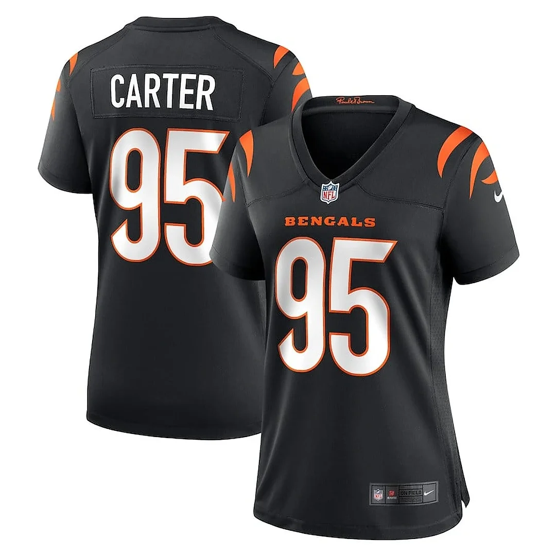 Zennovawear Zach Carter 95 Cincinnati Bengals Women Game Jersey - Black