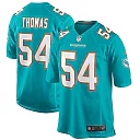 Zennovawear Zach Thomas 54 Miami Dolphins Men Game Retired Jersey - Aqua