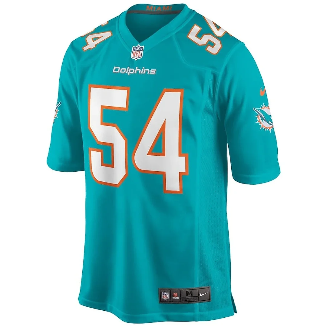 Zennovawear Zach Thomas 54 Miami Dolphins Men Game Retired Jersey - Aqua