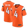 Zennovawear Zach Wilson 4 Denver Broncos Team Game Men Jersey - Orange