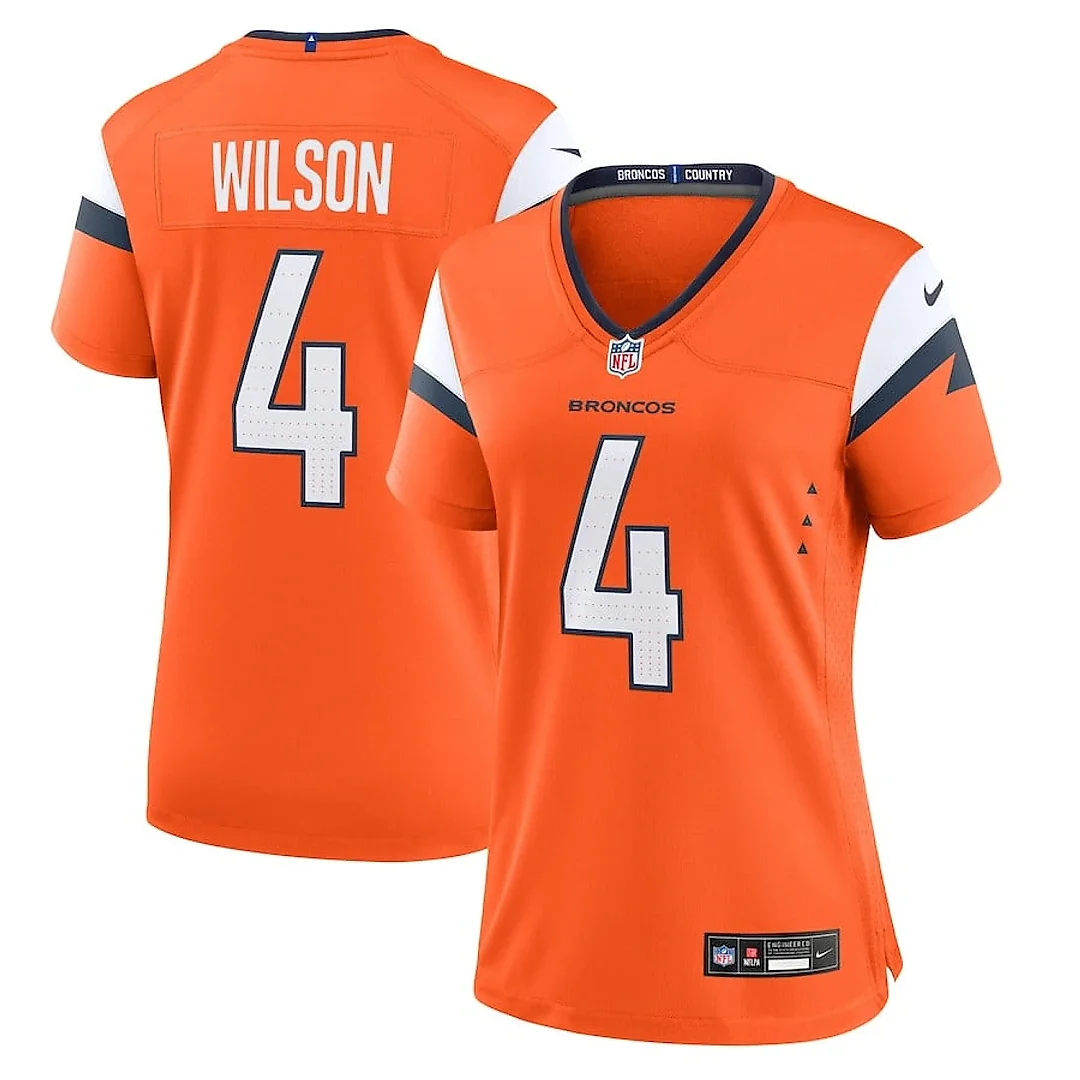 Zennovawear Zach Wilson 4 Denver Broncos Women's Team Game Jersey - Orange
