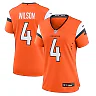 Zennovawear Zach Wilson 4 Denver Broncos Women's Team Game Jersey - Orange