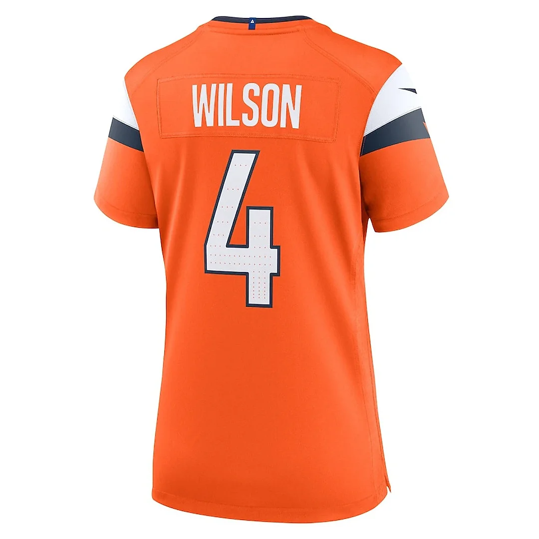 Zennovawear Zach Wilson 4 Denver Broncos Women's Team Game Jersey - Orange