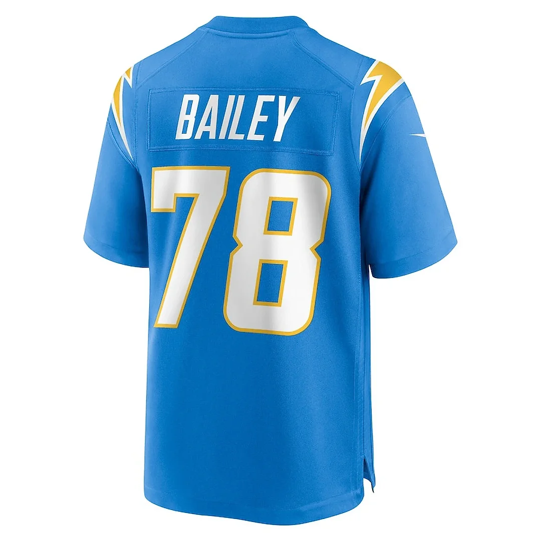 Zennovawear Zack Bailey 78 Los Angeles Chargers Team Game Men Jersey - Powder Blue