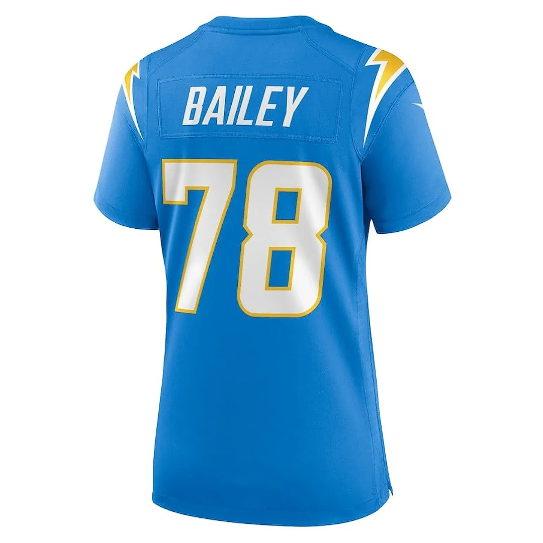 Zennovawear Zack Bailey 78 Los Angeles Chargers Women's Game Jersey - Powder Blue
