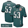 Zennovawear Zack Baun 53 Philadelphia Eagles Super Bowl LIX Champions Patch 'New Orleans - Where Passion Ignites' EMBROIDERED Game Men Jersey...
