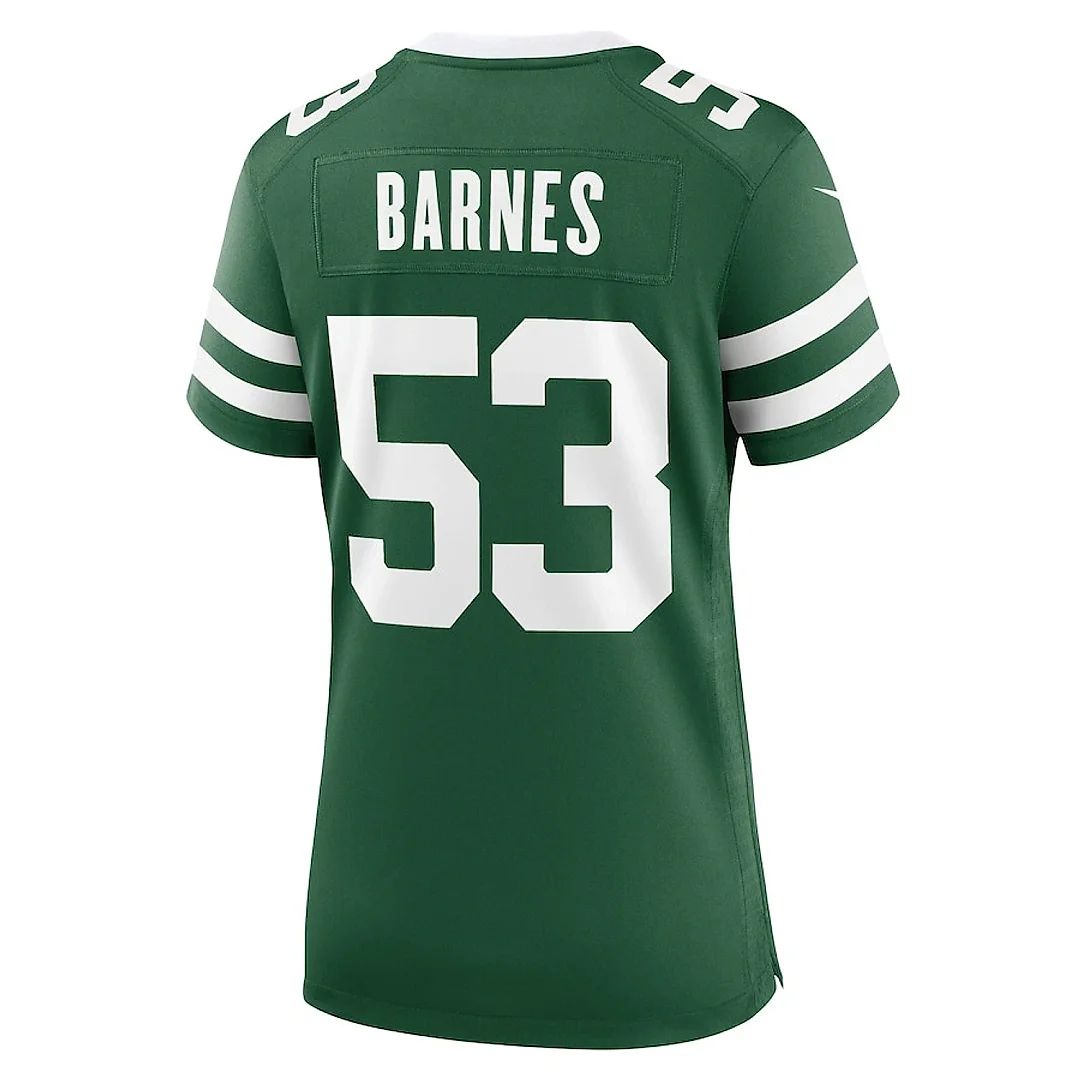 Zennovawear Zaire Barnes 53 New York Jets Women's Team Game Jersey - Legacy Green
