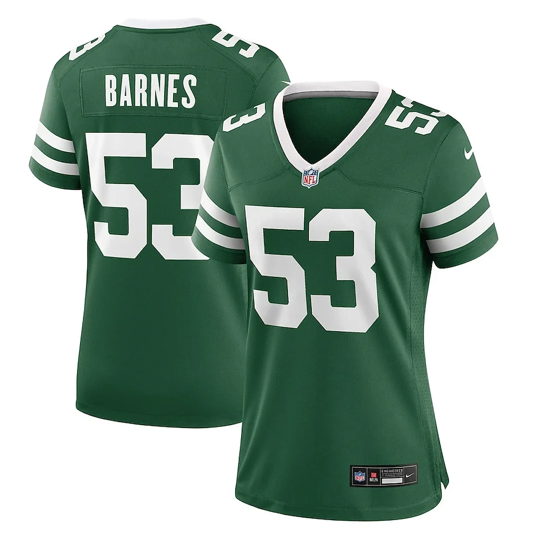 Zennovawear Zaire Barnes 53 New York Jets Women's Team Game Jersey - Legacy Green