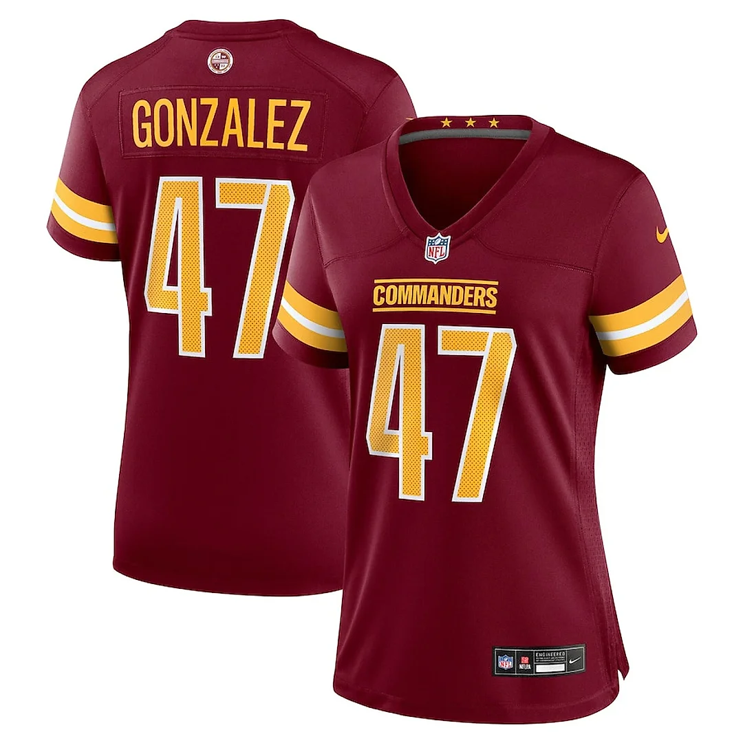 Zennovawear Zane Gonzalez 47 Washington Commanders Women's Game Jersey - Burgundy