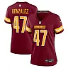 Zennovawear Zane Gonzalez 47 Washington Commanders Women's Game Jersey - Burgundy