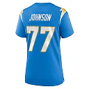 Zennovawear Zion Johnson 77 Los Angeles Chargers Women's Game Jersey - Powder Blue